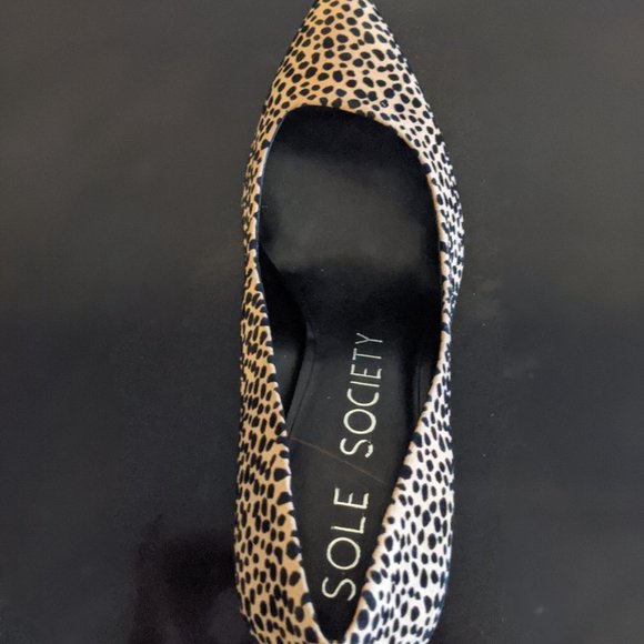 NWT Pointy toe Block Heel Pump - Sole Society CAPRA Animal Print Women's Sz 10 - Picture 3 of 4